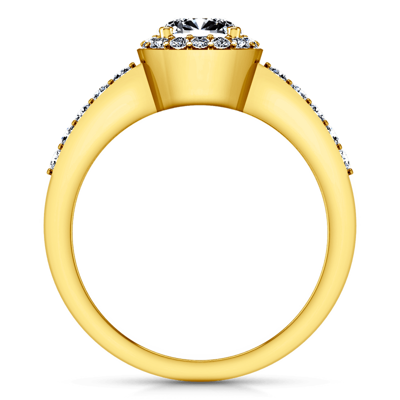 Halo Diamond Engagement Ring Eve 14K Yellow Gold