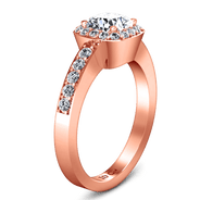 Halo Diamond Engagement Ring Eve 14K Rose Gold