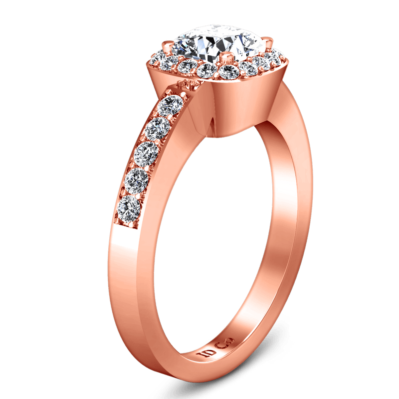 Halo Diamond Engagement Ring Eve 14K Rose Gold