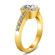 Halo Diamond Engagement Ring Eve 14K Yellow Gold