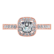 Halo Diamond Engagement Ring Eve 14K Rose Gold