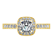 Halo Diamond Engagement Ring Eve 14K Yellow Gold