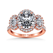 Halo Diamond Engagement Ring Summer 14K Rose Gold