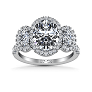 Halo Oval Diamond Engagement Ring Summer 14K White Gold