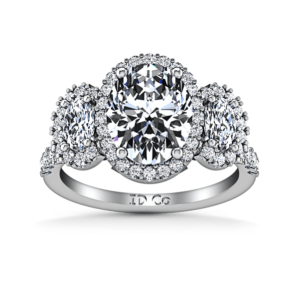 Halo Oval Diamond Engagement Ring Summer 14K White Gold