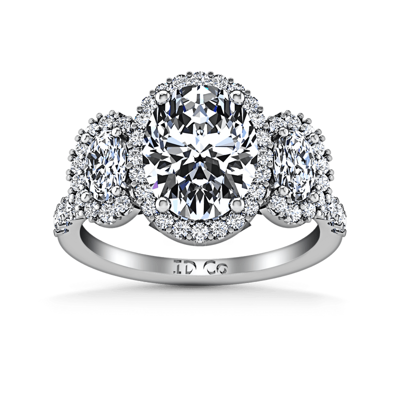 Halo Oval Diamond Engagement Ring Summer 14K White Gold