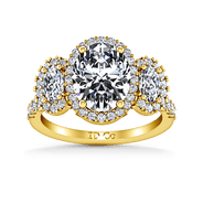 Halo Diamond Engagement Ring Summer 14K Yellow Gold