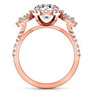 Halo Diamond Engagement Ring Summer 14K Rose Gold