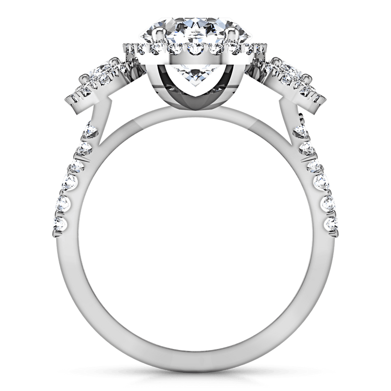 Halo Oval Diamond Engagement Ring Summer 14K White Gold
