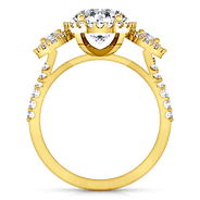 Halo Diamond Engagement Ring Summer 14K Yellow Gold