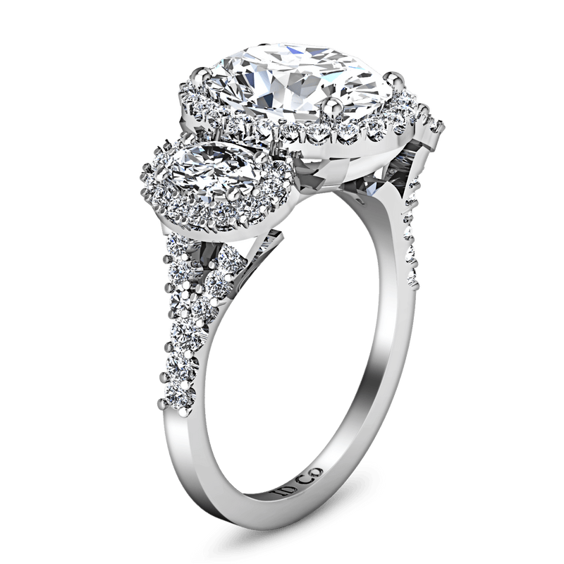 Halo Oval Diamond Engagement Ring Summer 14K White Gold