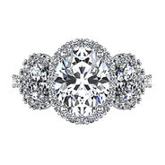 Halo Oval Diamond Engagement Ring Summer 14K White Gold