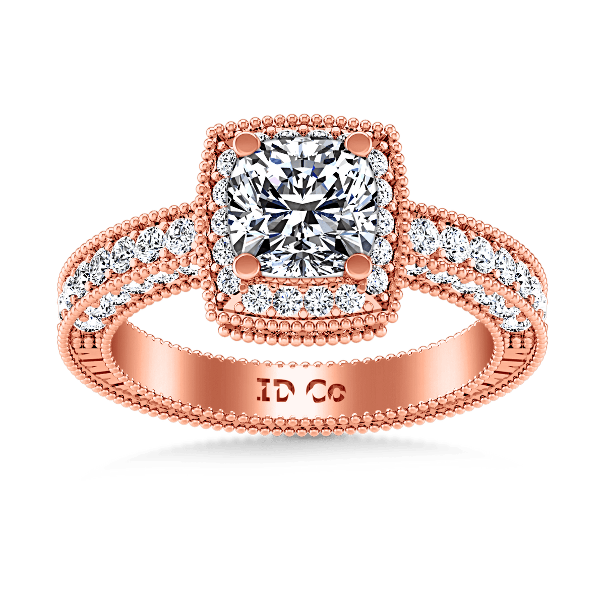 Halo Diamond  Engagement Ring Danica 14K Rose Gold