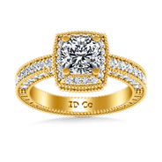 Halo Diamond  Engagement Ring Danica 14K Yellow Gold