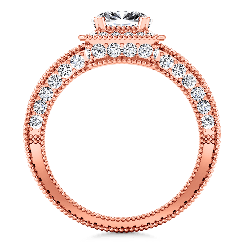 Halo Diamond  Engagement Ring Danica 14K Rose Gold
