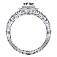 Round Diamond Halo  Engagement Ring Danica 14K White Gold