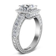Round Diamond Halo  Engagement Ring Danica 14K White Gold