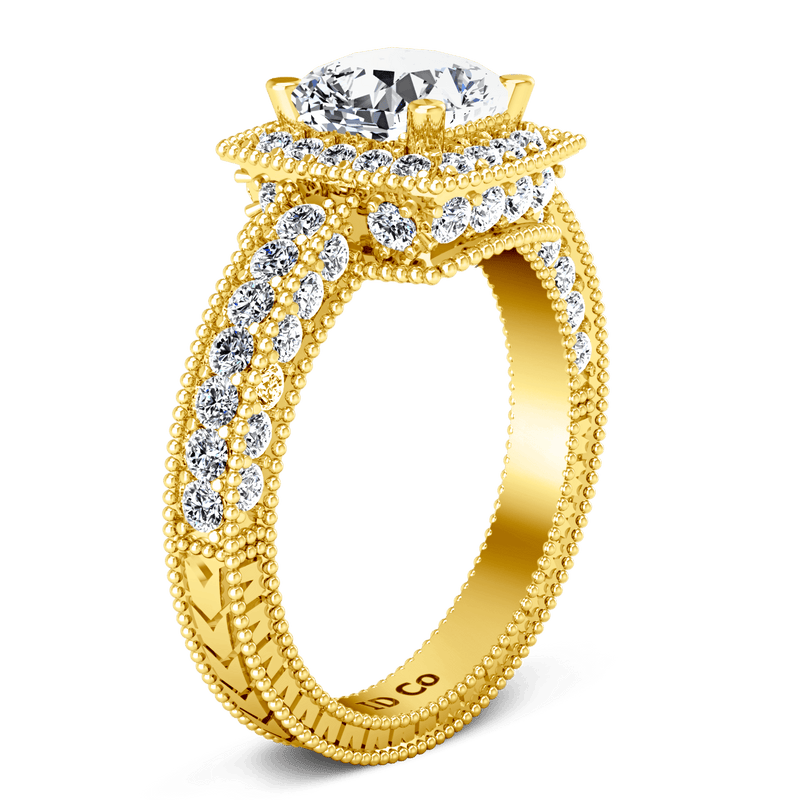 Halo Diamond  Engagement Ring Danica 14K Yellow Gold