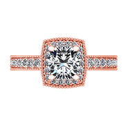Halo Diamond  Engagement Ring Danica 14K Rose Gold