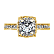 Halo Diamond  Engagement Ring Danica 14K Yellow Gold