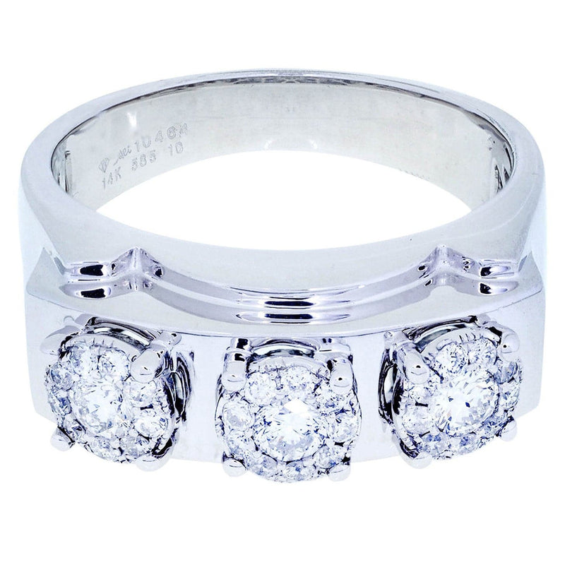 White Gold Mens Diamond Ring| 0.69 Carats| 10.5 Grams