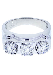 White Gold Mens Diamond Ring| 0.69 Carats| 10.5 Grams