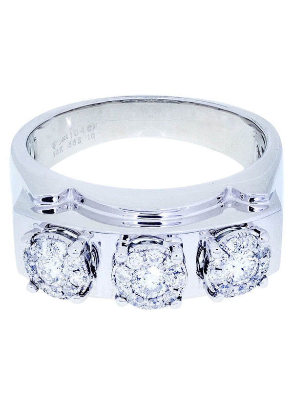 White Gold Mens Diamond Ring| 0.69 Carats| 10.5 Grams