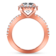 Halo Diamond Cushion Cut Engagement Ring Claire 14K Rose Gold
