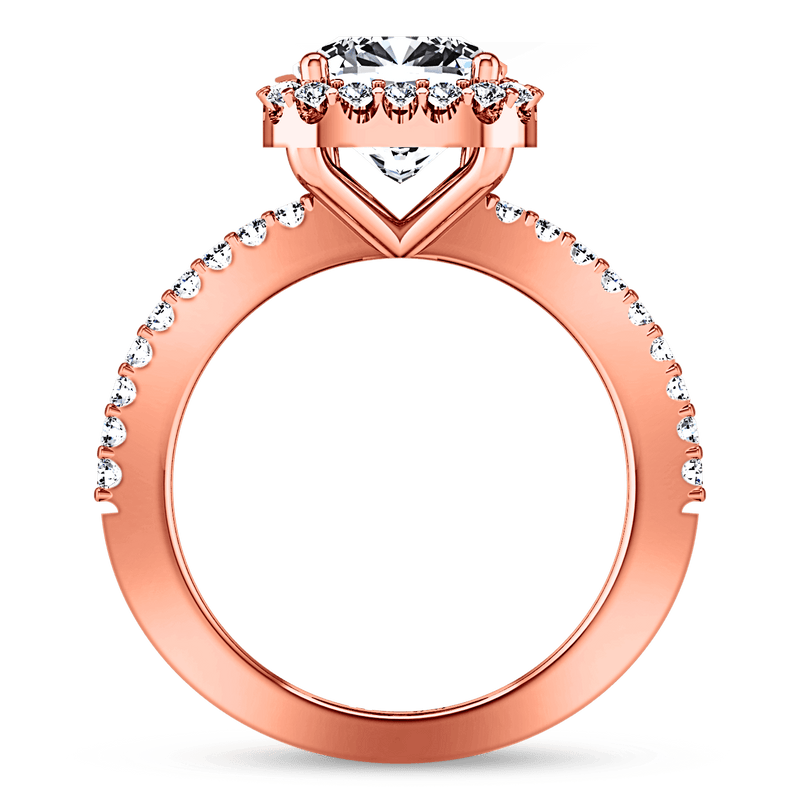 Halo Diamond Cushion Cut Engagement Ring Claire 14K Rose Gold
