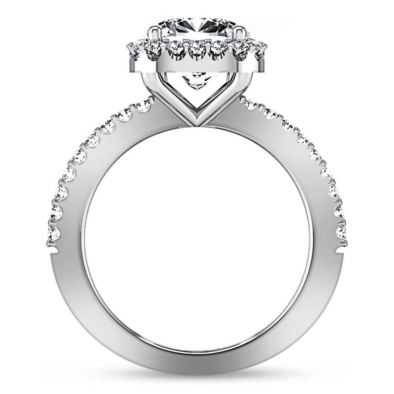 Halo Cushion Cut Diamond Engagement Ring Claire 14K White Gold