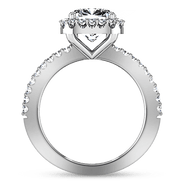 Halo Cushion Cut Diamond Engagement Ring Claire 14K White Gold