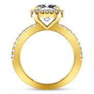 Halo Diamond Cushion Cut Engagement Ring Claire 14K Yellow Gold