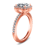 Halo Diamond Cushion Cut Engagement Ring Claire 14K Rose Gold