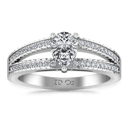 Pave Engagement Ring Season Pear 14K White Gold