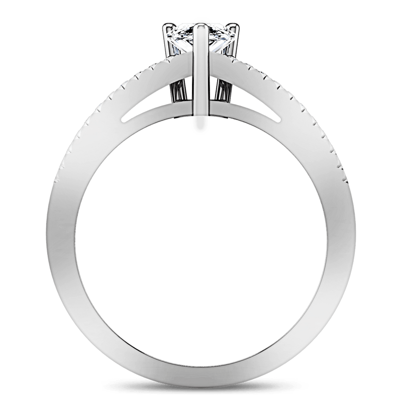 Pave Engagement Ring Season Pear 14K White Gold