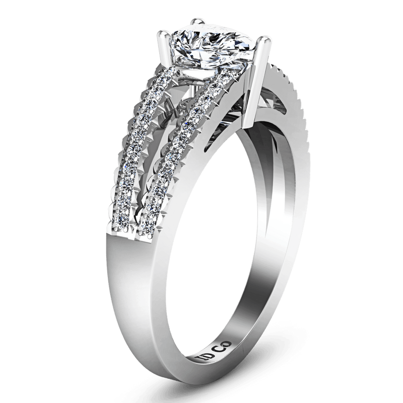 Pave Engagement Ring Season Pear 14K White Gold
