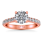 Pave Diamond Engagement Ring Anabelle 14K Rose Gold