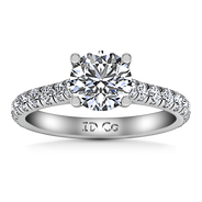 Round Diamond Pave Engagement Ring Anabelle 14K White Gold