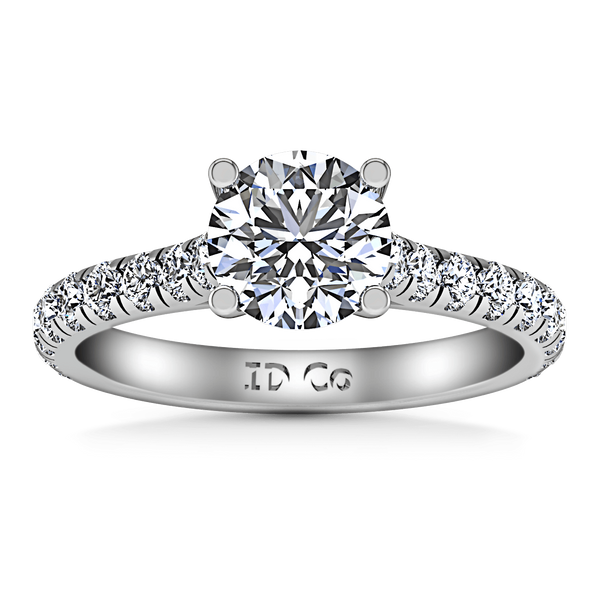 Round Diamond Pave Engagement Ring Anabelle 14K White Gold