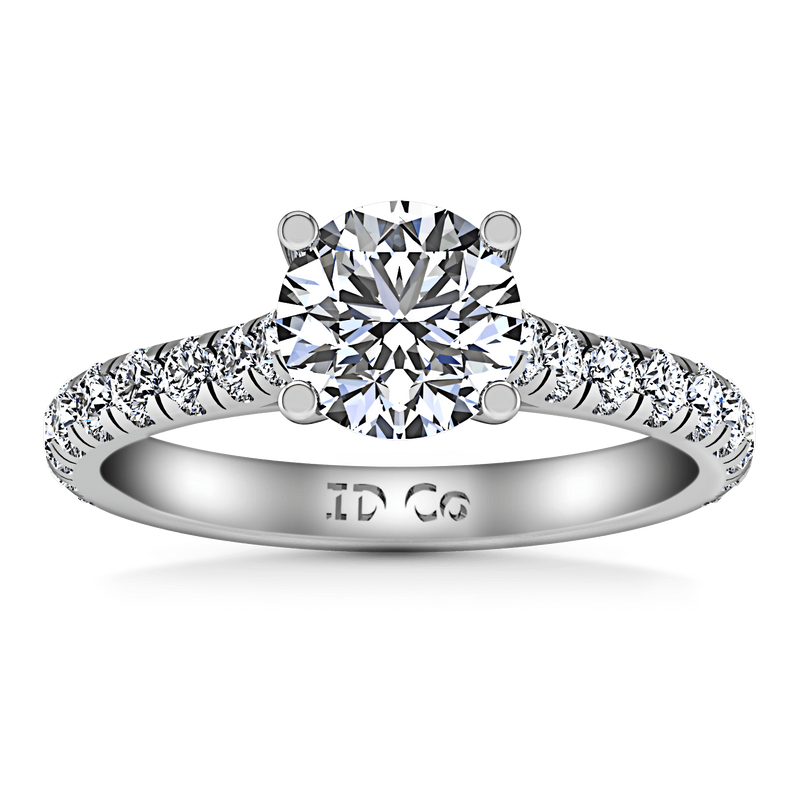 Round Diamond Pave Engagement Ring Anabelle 14K White Gold