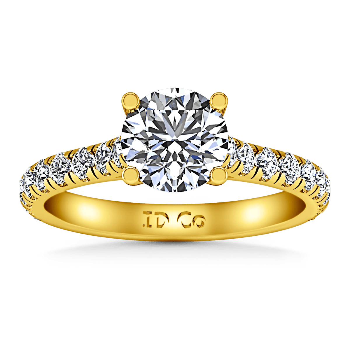 Pave Diamond EngagementRing Anabelle 14K Yellow Gold