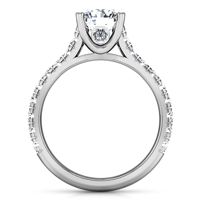 Round Diamond Pave Engagement Ring Anabelle 14K White Gold