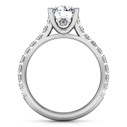 Round Diamond Pave Engagement Ring Anabelle 14K White Gold
