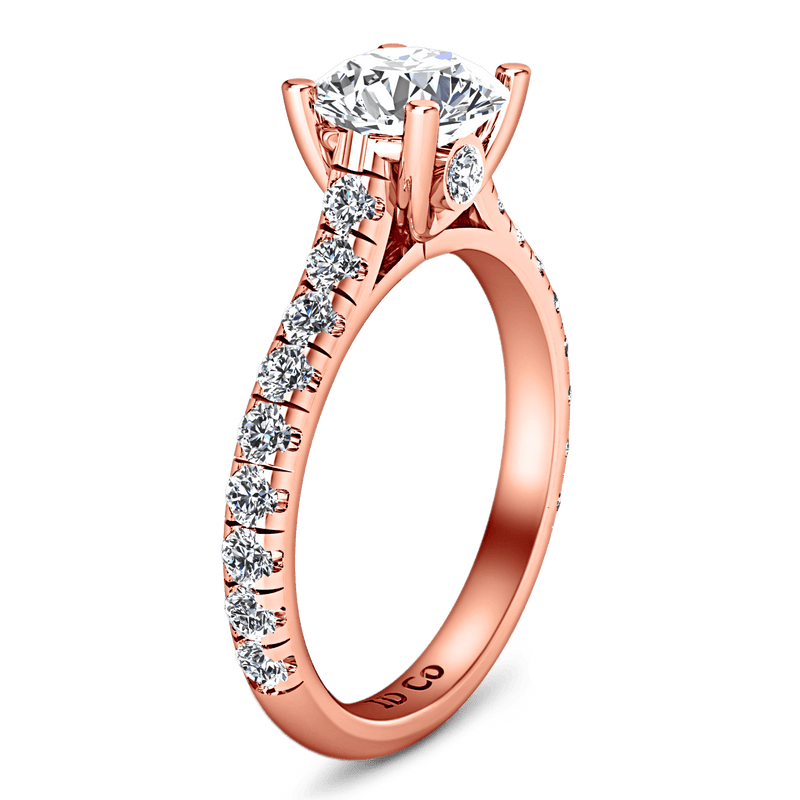 Pave Diamond Engagement Ring Anabelle 14K Rose Gold