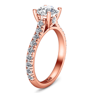 Pave Diamond Engagement Ring Anabelle 14K Rose Gold