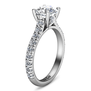 Round Diamond Pave Engagement Ring Anabelle 14K White Gold