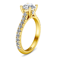 Pave Diamond EngagementRing Anabelle 14K Yellow Gold