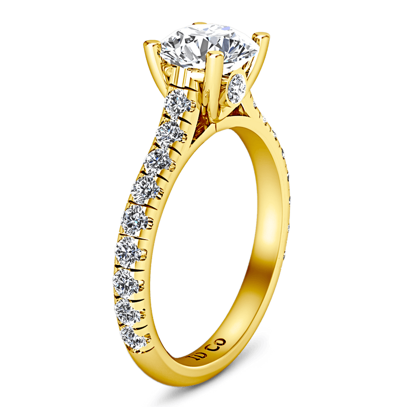Pave Diamond EngagementRing Anabelle 14K Yellow Gold