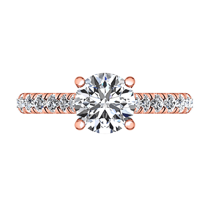 Pave Diamond Engagement Ring Anabelle 14K Rose Gold