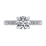 Round Diamond Pave Engagement Ring Anabelle 14K White Gold